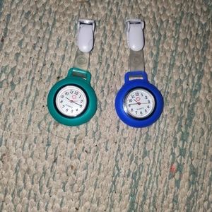 Green and blue nurses lapel watches